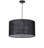16-Inch Black Jute Fabric Drum Pendant Light, Modern Hanging Ceiling Lamp