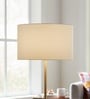 16-Inch Cream Fabric Drum Lampshade