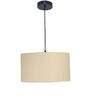 16-Inch Cream Fabric Drum Pendant Light, Modern Hanging Ceiling Lamp