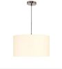 16-Inch Cream Fabric Drum Pendant Light