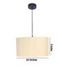 16-Inch Cream Texture Fabric Drum Pendant Light, Modern Hanging Ceiling Lamp