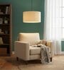 16-Inch Cream Texture Fabric Drum Pendant Light