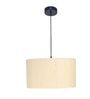 16-Inch Cream Texture Fabric Drum Pendant Light, Modern Hanging Ceiling Lamp