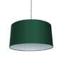 16-Inch Dark Green Fabric Drum Pendant Light, Modern Hanging Ceiling Lamp