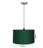 16-Inch Dark Green Fabric Drum Pendant Light