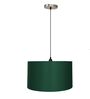 16-Inch Dark Green Fabric Drum Pendant Light