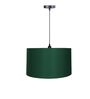 16-Inch Dark Green Fabric Drum Pendant Light, Modern Hanging Ceiling Lamp