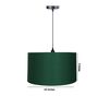 16-Inch Dark Green Fabric Drum Pendant Light, Modern Hanging Ceiling Lamp