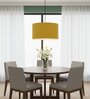 16-Inch Dark Yellow Fabric Drum Pendant Light