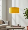 16-Inch Dark Yellow Fabric Drum Pendant Light