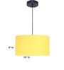 16-Inch Dark Yellow Fabric Drum Pendant Light, Modern Hanging Ceiling Lamp