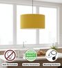 16-Inch Dark Yellow Fabric Drum Pendant Light