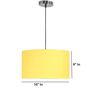 16-Inch Dark Yellow Fabric Drum Pendant Light