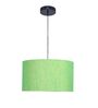16-Inch Green Texture Fabric Drum Pendant Light, Modern Hanging Ceiling Lamp
