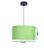 16-Inch Green Texture Fabric Drum Pendant Light, Modern Hanging Ceiling Lamp
