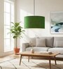 16-Inch Green Texture Fabric Drum Pendant Light