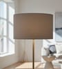 16-Inch Grey Fabric Drum Lampshade