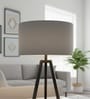 16-Inch Grey Fabric Drum Lampshade