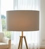 16-Inch Grey Fabric Drum Lampshade