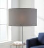 16-Inch Grey Fabric Drum Lampshade