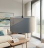 16-Inch Grey Fabric Drum Pendant Light