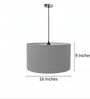 16-Inch Grey Fabric Drum Pendant Light