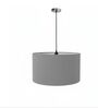 16-Inch Grey Fabric Drum Pendant Light