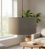16-Inch Grey Fabric Drum Pendant Light