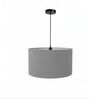 16-Inch Grey Fabric Drum Pendant Light, Modern Hanging Ceiling Lamp