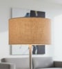 16-Inch Natural Jute Fabric Drum Lampshade
