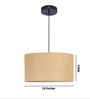 16-Inch Natural Jute Fabric Drum Pendant Light, Modern Hanging Ceiling Lamp