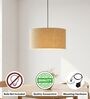 16-Inch Natural Jute Fabric Drum Pendant Light