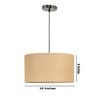 16-Inch Natural Jute Fabric Drum Pendant Light