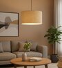 16-Inch Natural Jute Fabric Drum Pendant Light