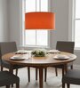 16-Inch Orange Fabric Drum Pendant Light, Modern Hanging Ceiling Lamp