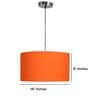 16-Inch Orange Fabric Drum Pendant Light