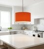 16-Inch Orange Fabric Drum Pendant Light