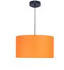 16-Inch Orange Fabric Drum Pendant Light, Modern Hanging Ceiling Lamp