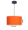16-Inch Orange Fabric Drum Pendant Light, Modern Hanging Ceiling Lamp