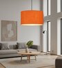 16-Inch Orange Texture Fabric Drum Pendant Light