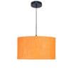 16-Inch Orange Texture Fabric Drum Pendant Light, Modern Hanging Ceiling Lamp