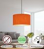 16-Inch Orange Texture Fabric Drum Pendant Light