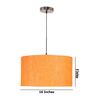 16-Inch Orange Texture Fabric Drum Pendant Light