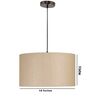 16-Inch Premium Jute Fabric Drum Pendant Light