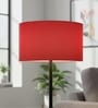 16-Inch Red Fabric Drum Lampshade