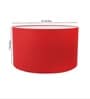 16-Inch Red Fabric Drum Lampshade