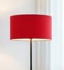 16-Inch Red Fabric Drum Lampshade