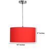 16-Inch Red Fabric Drum Pendant Light