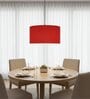 16-Inch Red Fabric Drum Pendant Light