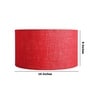 16-Inch Red Jute Fabric Drum Lampshade